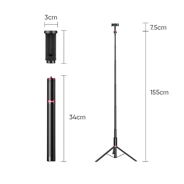 Chân tripod Ulanzi MT 54 - Cao tối đa 155cm đầu bi xoay 180 độ tải trọng 1.5kg