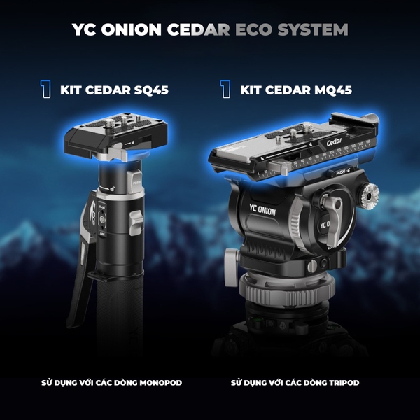 Bộ Kit Cedar MQ45 YC Onion 45mm Quick Release kèm tấm Plate chính hãng