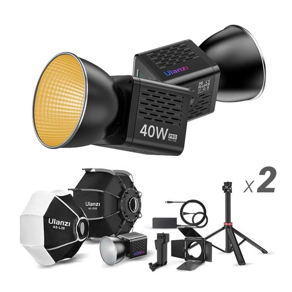 Ulanzi 40W Portable LED Video Light Bundle - Bộ kit đèn nhỏ gọn cho Livestream / Podcast / Steam HLS-01