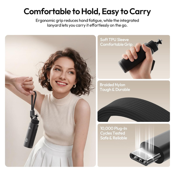 Tay cầm pin sạc mini Ulanzi MA94 tương thích với DJI Osmo Pocket 3 dung lượng pin 5000mAh với cổng sạc Type-C chính hãng