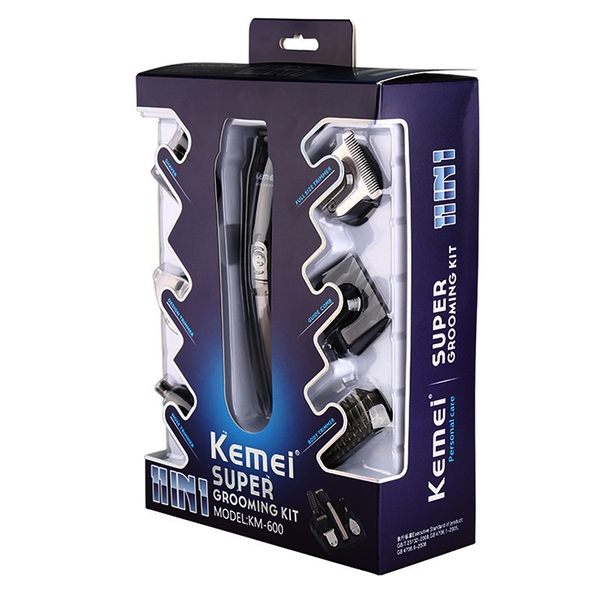 Bộ Tông đơ cắt tóc chuyên nghiệp Kemei KM600 11 IN 1- Đầy đủ 6 đầu khác nhau