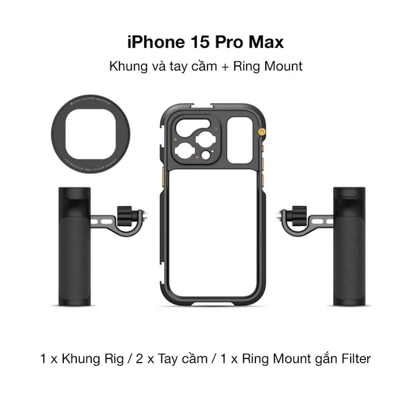 Bộ khung Rig Fotorgear hỗ trợ quay chụp cho iPhone 15 Pro / Promax chuyên nghiệp