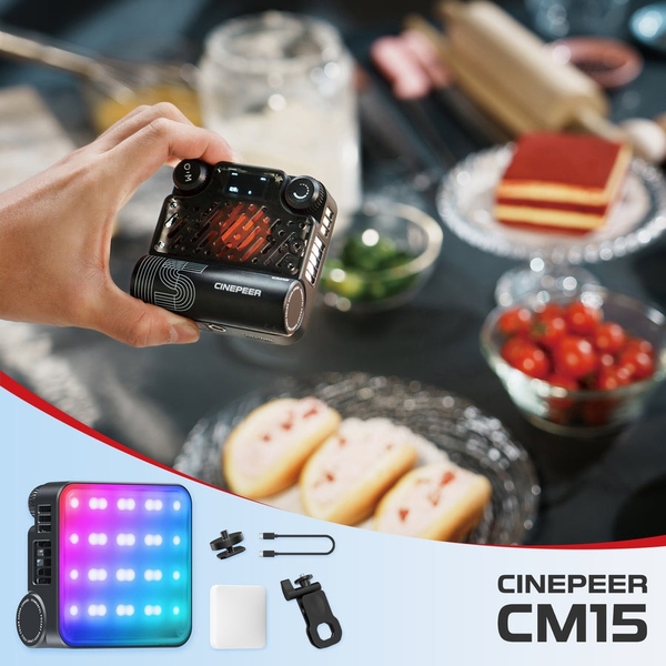 Đèn Led RGB Cinepeer CM15 công suất 15W kèm 18 hiệu ứng ánh sáng chính hãng