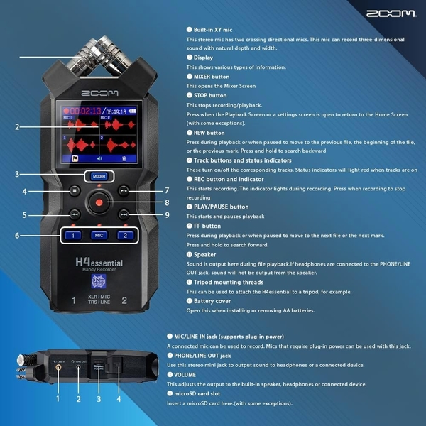 Zoom H4 essential 4-Track Handy Recorder