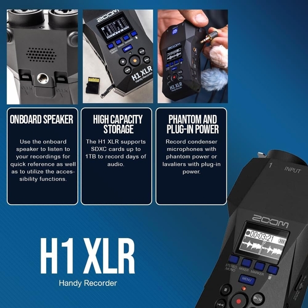 Zoom H1 XLR Handy Recorder with 32-Bit Float