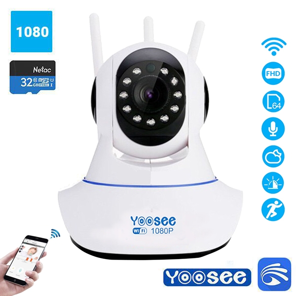 Camera giám sát ip wifi yoosee 3 râu 2.0MP quay FullHD - Đàm thoại 2 chiều 08S