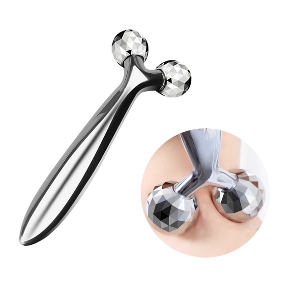 Dụng cụ cây lăn mặt Massage 3D Hàn Quốc - Massage cầm tay 3D Roller xoay 360 độ XC206