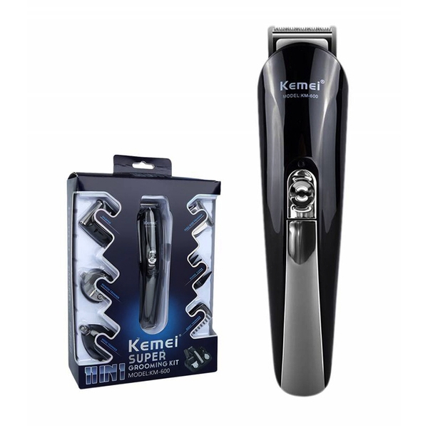Bộ Tông đơ cắt tóc chuyên nghiệp Kemei KM600 11 IN 1- Đầy đủ 6 đầu khác nhau