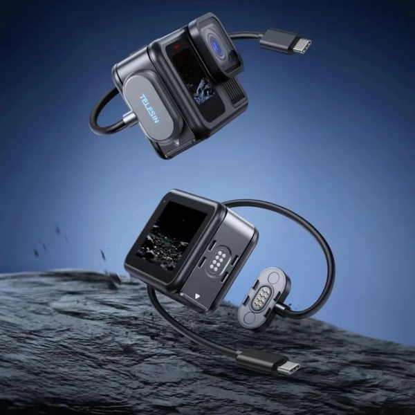 Sạc từ tính kết hợp nắp pin Telesin S6-CLC-01-TGP dành cho camera Gopro13 chính hãng