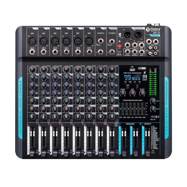 Debra Audio DP-10 Audio Mixer Professional 10-Channel Audio Interface DJ Console
