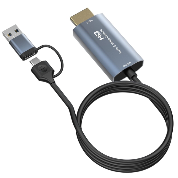 Cap HDMI Video Capture ra cổng USB3.0/Type-C dài 1.8M Model Z36B ghi hình nhanh chóng tiện lợi