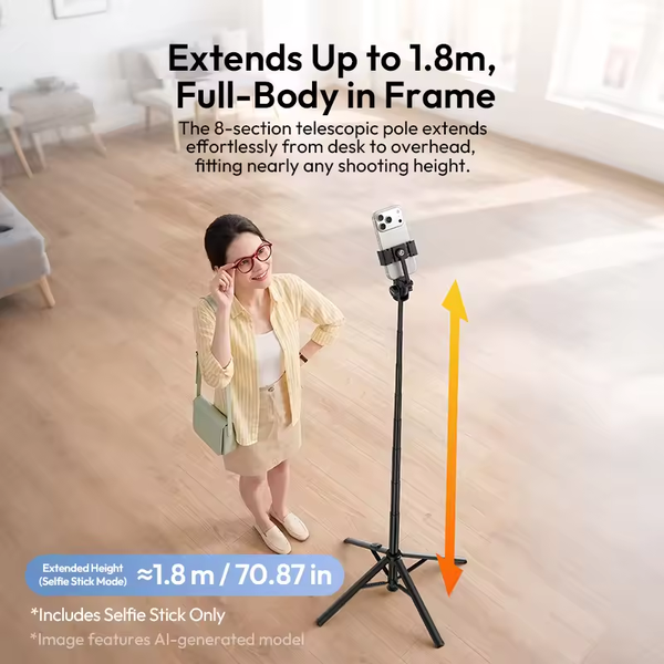 Gậy selfie tự động mở Ulanzi SK32 tích hợp kẹp dành cho điện thoại thông minh chiều cao tối đa 1.8m chính hãng