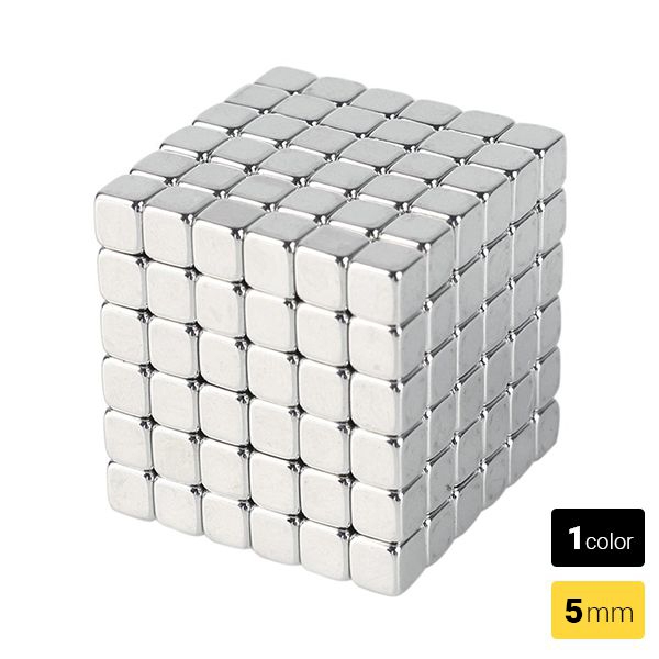 Nam châm xếp hình vuông Buckyneo Neocube 5mm bạc 216 viên 6x6x6