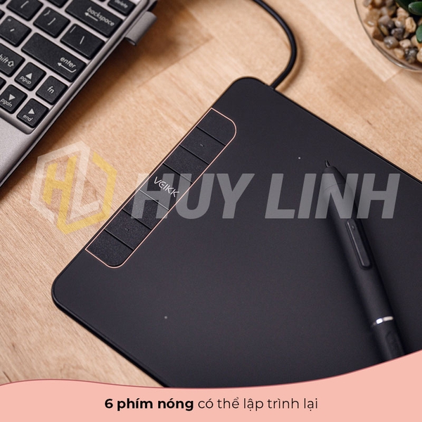 Bảng vẽ cảm ứng VEIKK VK640 6 phím tắt - KT 6x4 Inch tương thích với Android, Windows và Mac OS