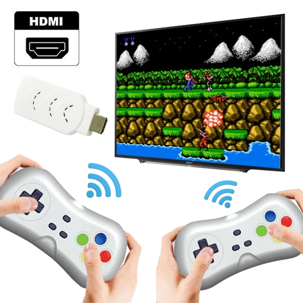 Máy chơi game 2 người HDMI tay cầm không dây 638 trò – Cổng HDMI Out