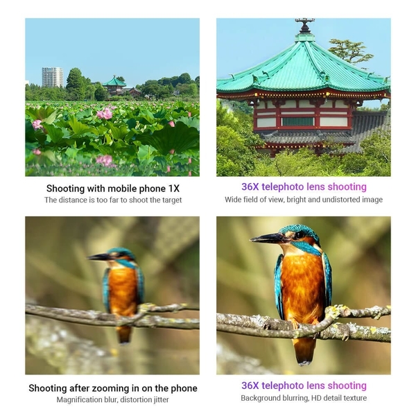 Lens Enhanced Apexel 36x New Kit kèm Tripod + Kẹp Grip 17mm chính hãng