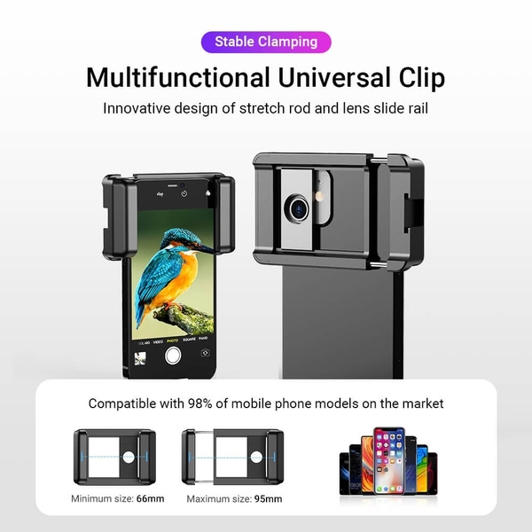 Lens Enhanced Apexel 20-40x New Kit kèm Tripod + Kẹp Grip 17mm chính hãng