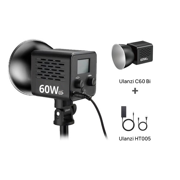 Ulanzi C60 60W Bi-Color Rechargeable COB Light tích hợp pin Handheld cầm tay cho Gimbal / Livestream / Studio chính hãng