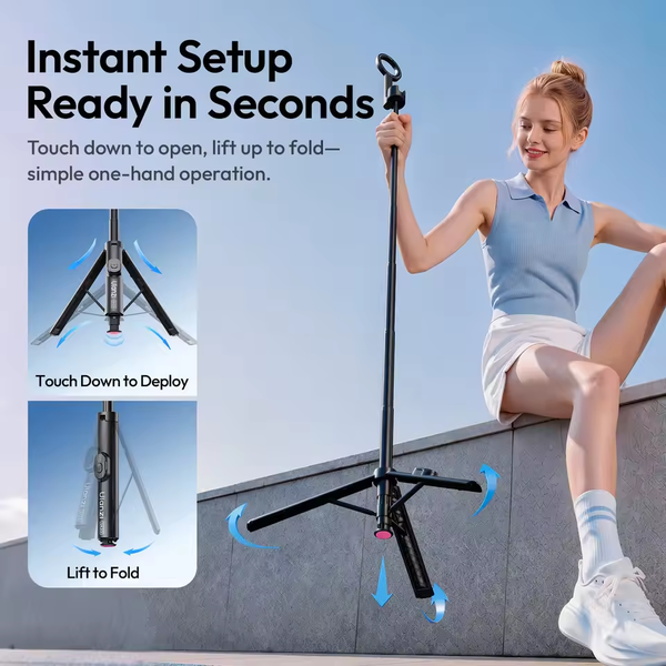 Gậy selfie Ulanzi SK33 Auto-Open Magnetic dành cho điện thoại di động hỗ trợ bluetooth chụp từ xa chính hãng