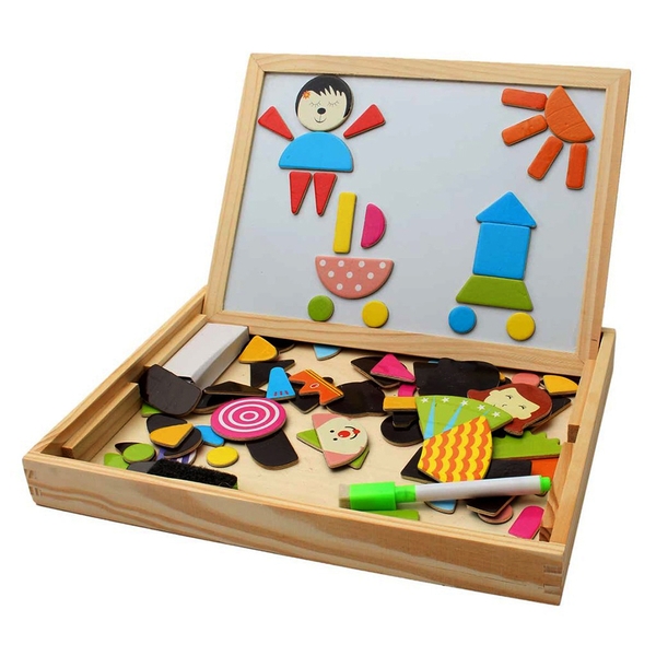 Bộ trò chơi ghép hình nam châm bằng gỗ H302 Wooden Magnetic Puzzle Toys Children
