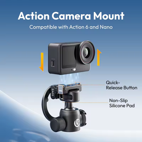 Đầu Ball Head Ulanzi EA05 3 in 1 cho máy quay Action 6/Nano và tích hợp từ tính cho điện thoại chính hãng