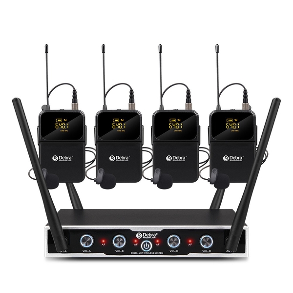 DU4004 UHF Wireless Microphone（4Headset 4Lavalier Mic）