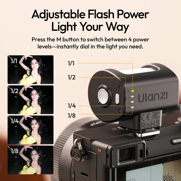 Đèn flash Ulanzi KL01 mini hỗ trợ kèm bộ lọc màu dành cho máy ảnh