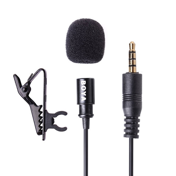 Mic cài áo Lavalier microphone Boya BY-LM10 ghi âm cho điện thoại, máy ảnh, laptop - Bảo hành 12 tháng