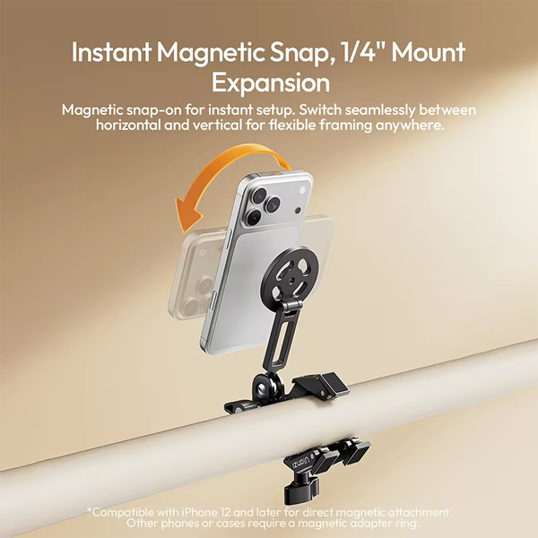 Bộ Arm kẹp siêu chắc tích hợp giá đỡ từ tính Ulanzi EA03 với đầu bi xoay 360° dành cho điện thoại thông minh