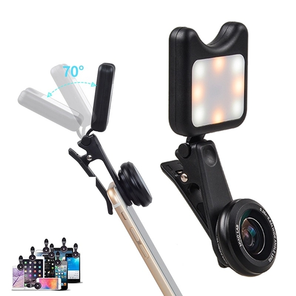Bộ lens kit livestream Apexel APL 3663FL - Lens 15X Marco và Đèn Flash lấp lánh điều chỉnh cường độ