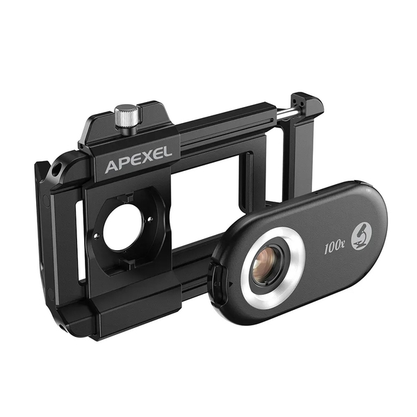 Ống kính hiển vi điện thoại APEXEL APL-MS100 100X có đèn LED kèm filter CPL