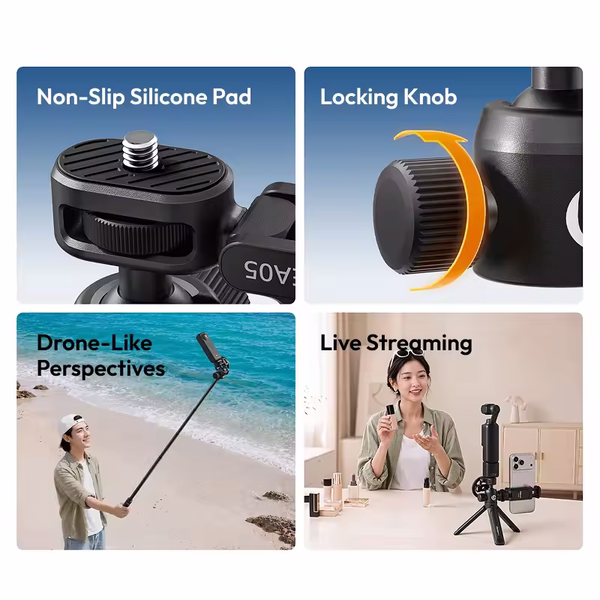 Đầu Ball Head Ulanzi EA05 3 in 1 cho máy quay Action 6/Nano và tích hợp từ tính cho điện thoại chính hãng