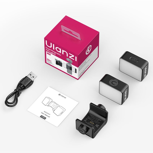 Đèn Ulanzi LM06 hỗ trợ từ tính kép xoay 360 độ dành cho camera hành động DJI OSMO Pocket 3/4 chính hãng