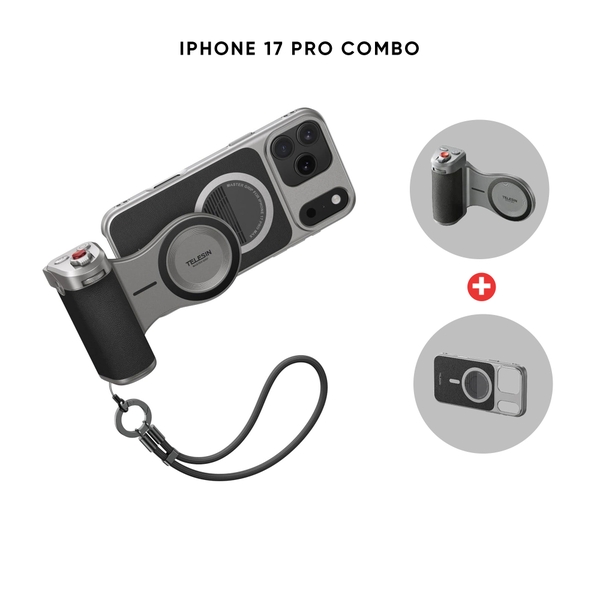 TELESIN Master Grip bộ tay cầm chụp hình cho điện thoại iPhone17 Pro/Pro max kết nối từ tính chính hãng