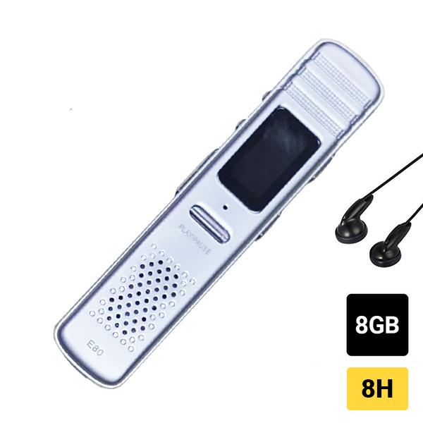 Máy ghi âm mini giá rẻ E80 - 8GB bộ nhớ ghi liên tục 10 giờ