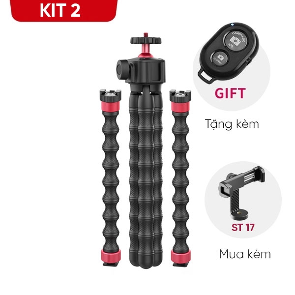 Ulanzi MT-52 Flexible Tripod chân chụp hình bạch tuộc kèm 2 tay mở rộng