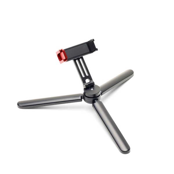 Bộ kit làm Vlog bằng điện thoại Mini Tripod AHL179 đi kèm với ngàm kẹp điện thoại tích hợp 2 ngàm Coldshoe