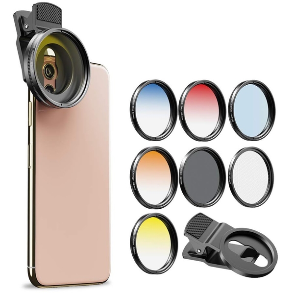 Bộ Filter nguyên kit lọc sáng Apexel CPL 7 in 1 - 52mm đầy đủ lọc màu + CPL + ND + Ánh Sao