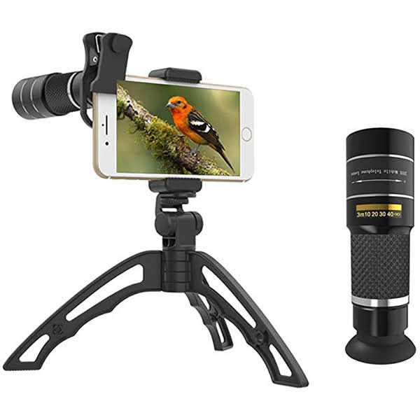 Bộ ống kính zoom cho điện thoại di động Apexel Telephoto 20X - Có giá đỡ 3 chân