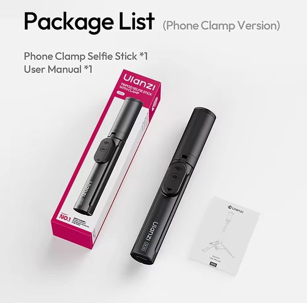 Gậy selfie cầm tay Ulanzi SK26 phiên bản kẹp dành cho điện thoại cao cấp chính hãng