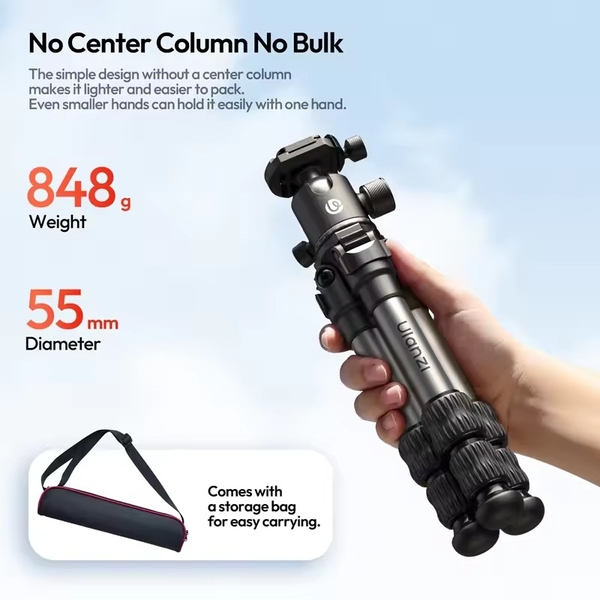 Ulanzi TT30 Chân Tripod du lịch mini tải trọng 3kg tích hợp ngàm tháo lắp nhanh UKA F38 dành cho Sony Nikon Canon Fujifilm Camera