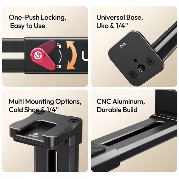 Ulanzi CA15 Kẹp iPad Tablet đa ​​năng với chất liệu hợp kim nhôm tích hợp ngàm coldshoe chính hãng