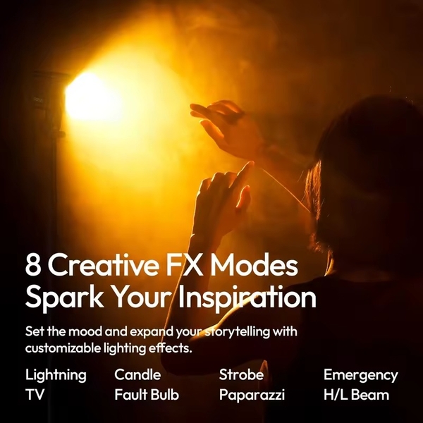 Ulanzi C60 60W Bi-Color Rechargeable COB Light tích hợp pin Handheld cầm tay cho Gimbal / Livestream / Studio chính hãng