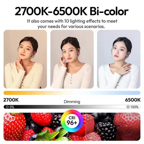 Đèn ống bơm hơi bi-color dải nhiệt màu 2700K-6500K công suất 136W Ulanzi AL120 chuyên dụng cho livestream chính hãng