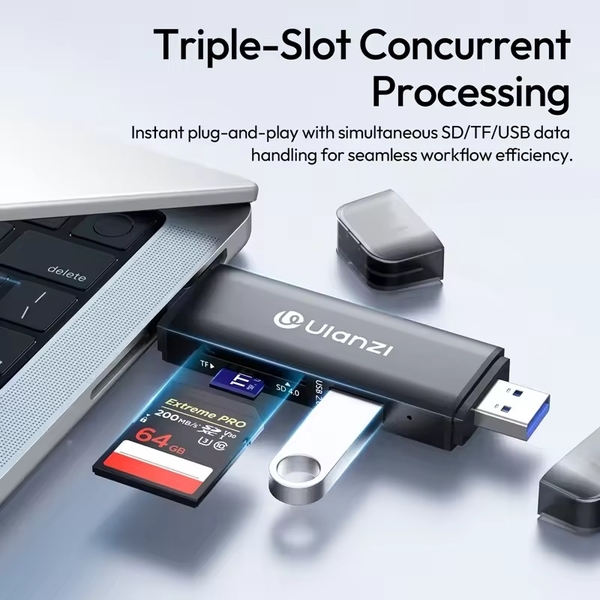 Ulanzi CR3 Đầu đọc thẻ nhớ 3 IN 1 4.0 hỗ trợ thẻ SD/TF chính hãng
