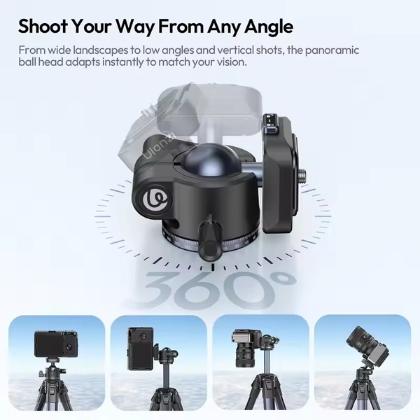 Travel Tripod Ulanzi Ombra Ying II White chính hãng - Cao Max 1.56M tích hợp tấm Uka tháo nhanh tải 10Kg