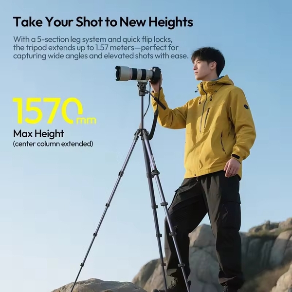 Tripod Ulanzi Ombra Video II chính hãng - Cao Max 1.57M đầu dầu Acra Swiss tháo lắp nhanh