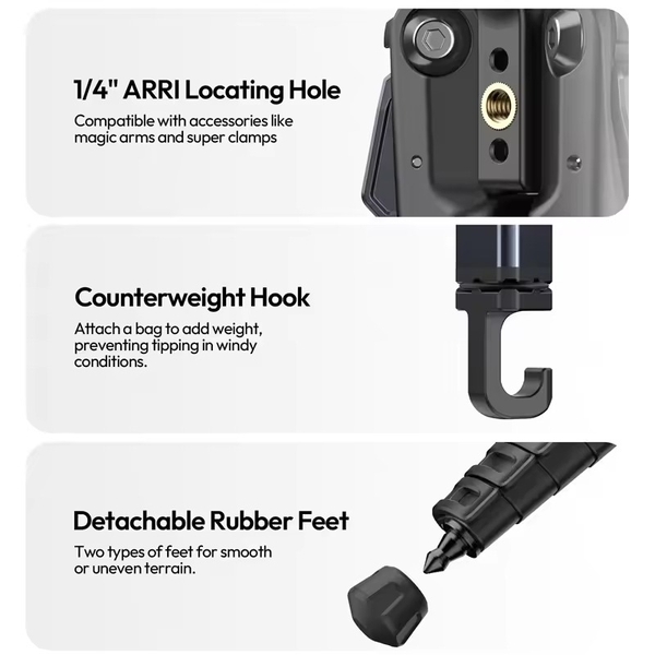 Tripod Ulanzi Ombra Video II chính hãng - Cao Max 1.57M đầu dầu Acra Swiss tháo lắp nhanh