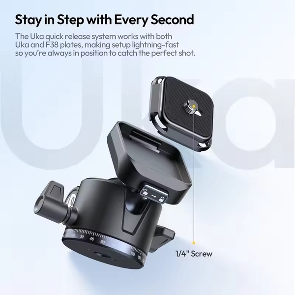 Travel Tripod Ulanzi Ombra Ying II White chính hãng - Cao Max 1.56M tích hợp tấm Uka tháo nhanh tải 10Kg