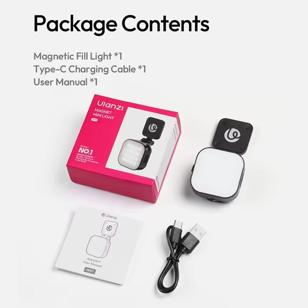 Đèn led Ulanzi IN07 Magnetic Mini Light từ tính - Led Selfie cho Insta 360 Go Ultra chính hãng